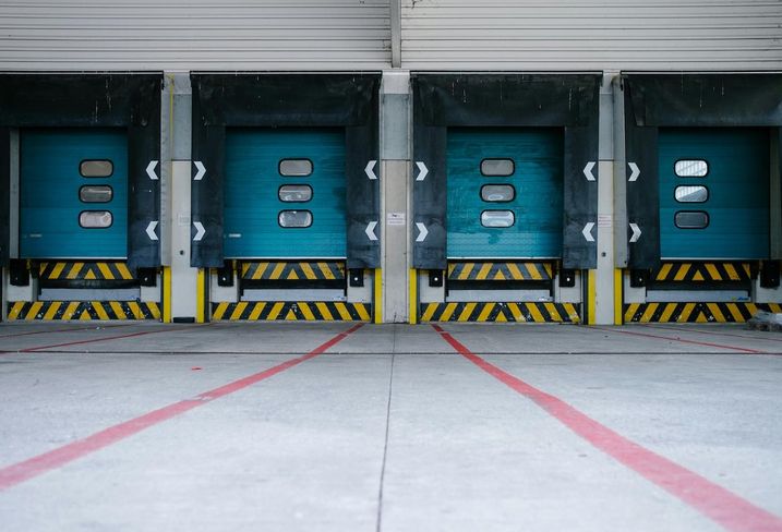 Docks at an industrial site,