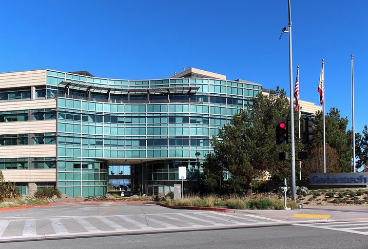 Genentech HQ building in South SF Bay Area